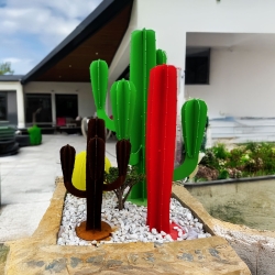 Cactus en Corten Design 4 branches