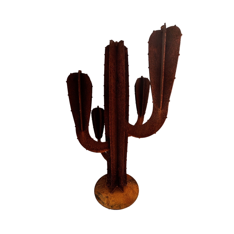 Cactus en Métal Design 4 branches corten